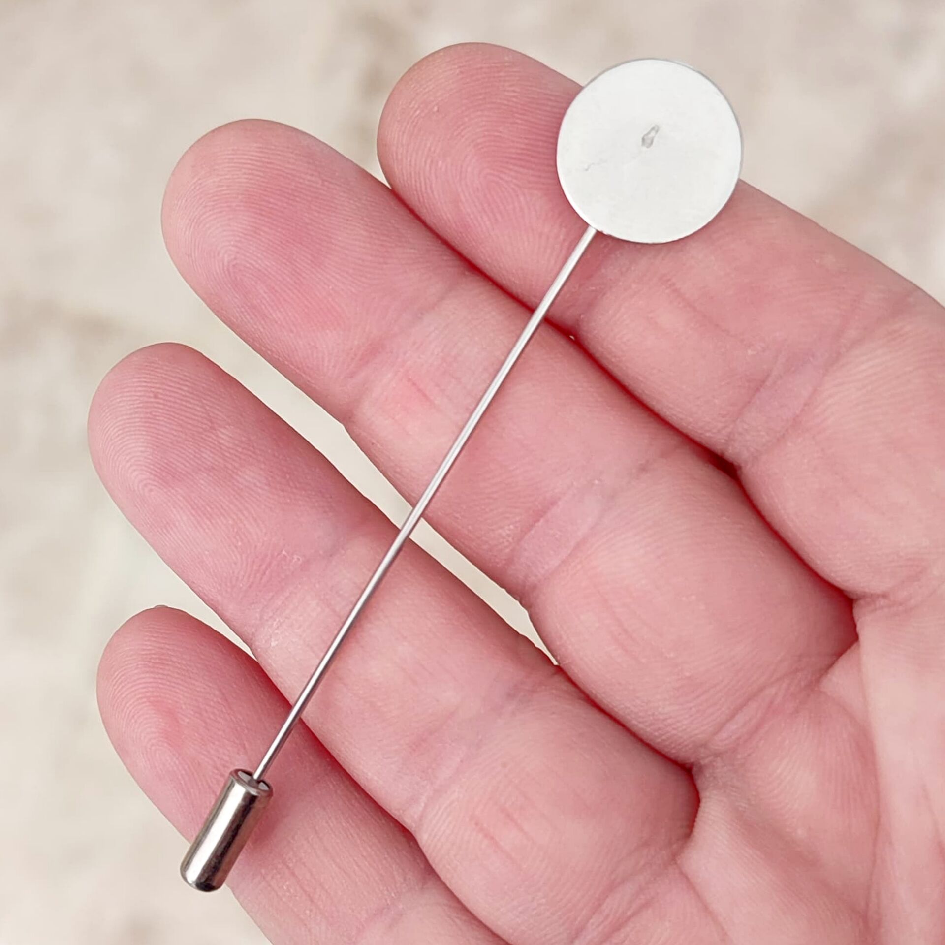 BRŞ-02 gümüş renkli pirinç broş çubuğu