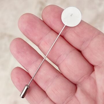 BRŞ-02 gümüş renkli pirinç broş çubuğu