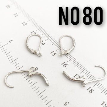 No : 80 Rodyum Kaplama Pirinç Armut Klips