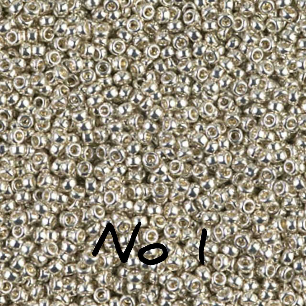 Miyuki Kum Boncuk , Miyuki Round Boncuk 11/0 No:001 R1051 Galvaniz Gümüş 10 gr