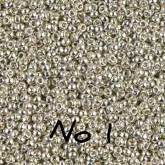 Miyuki Kum Boncuk , Miyuki Round Boncuk 11/0 No:001 R1051 Galvaniz Gümüş 10 gr