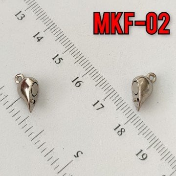 MKF-02 Gümüş Renk Kalp Mıknatıs Kapama 16*12 mm