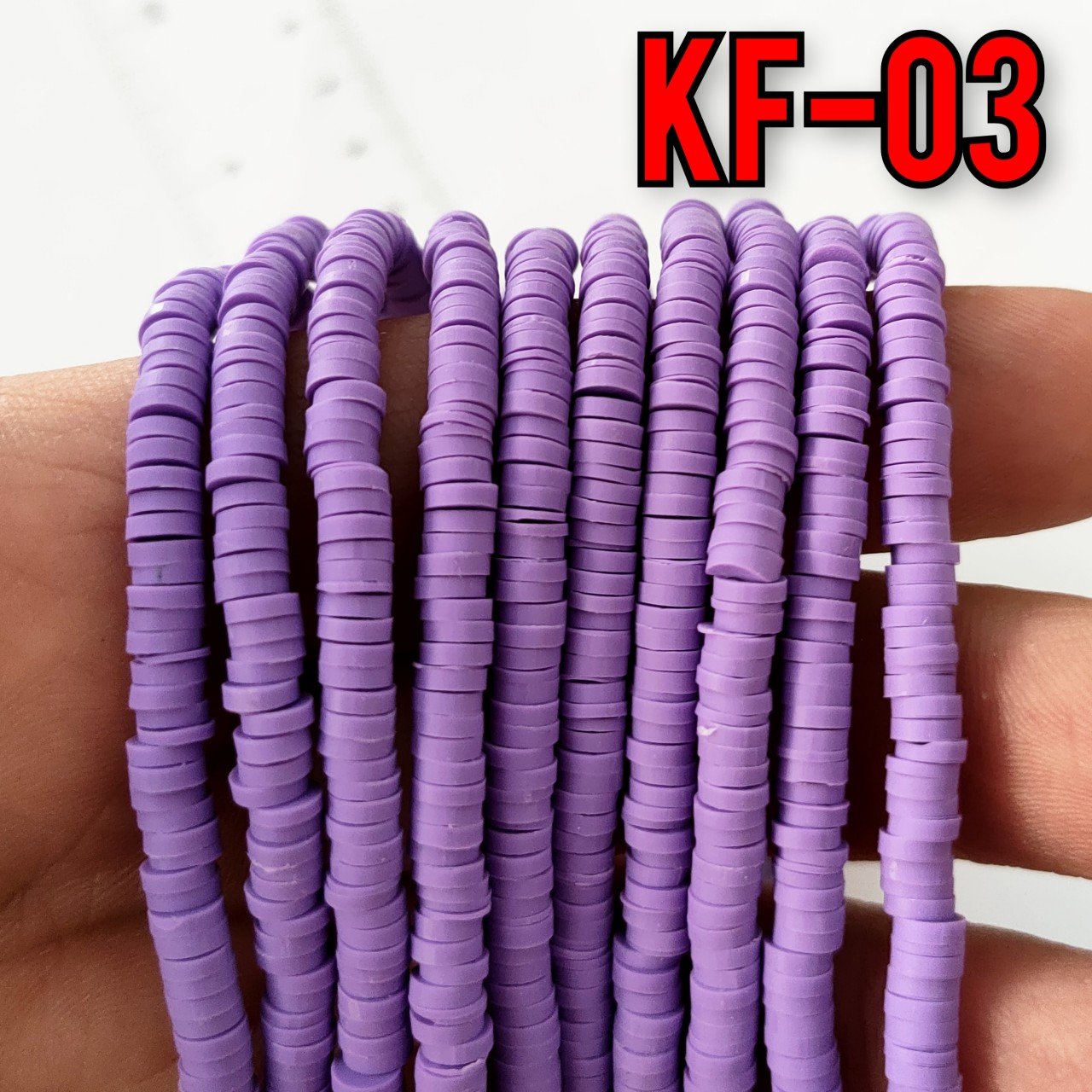 KF-03 Açık Mor Renk Fimo Boncuk 4 mm