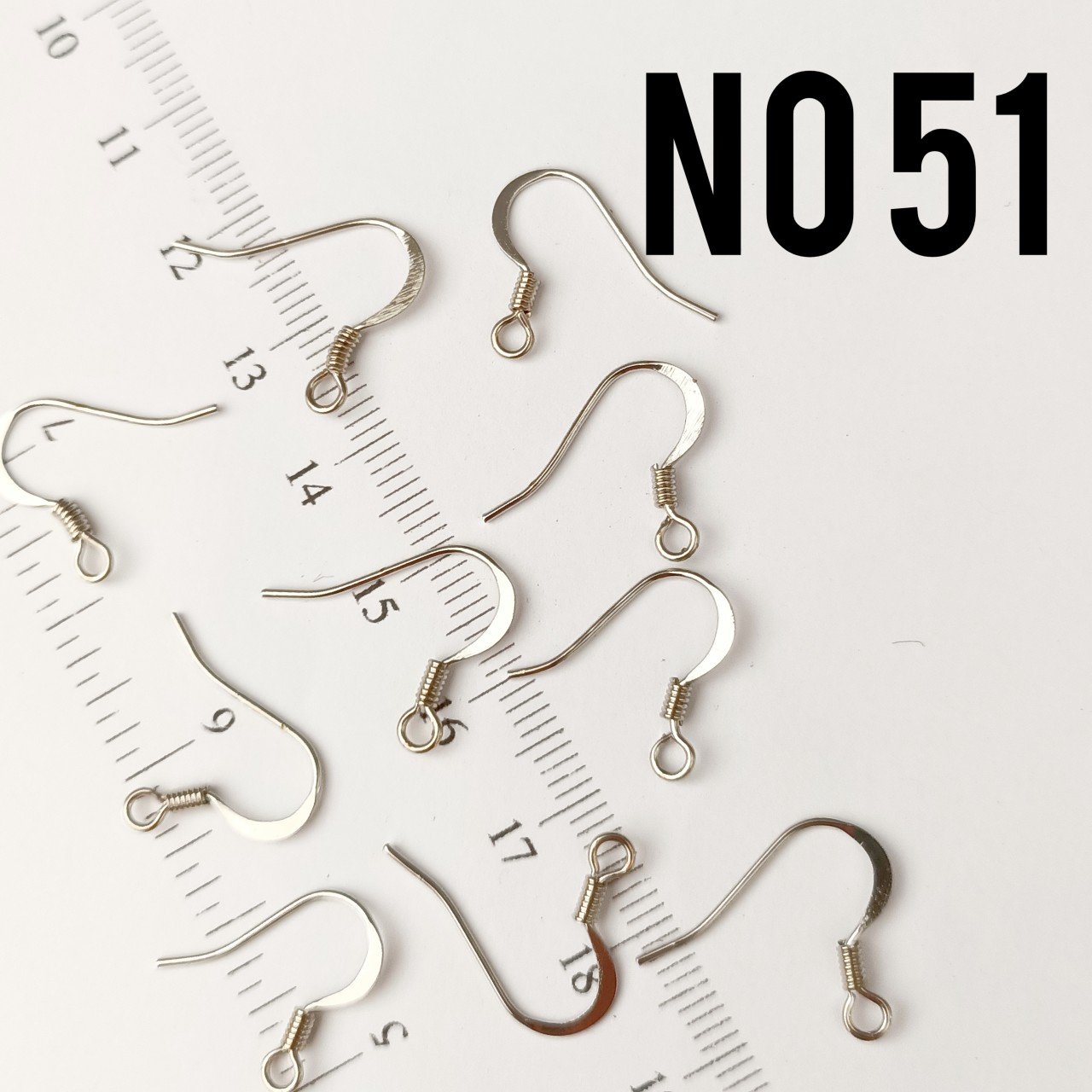 No : 51 Nikel Kaplama Pirinç Küpe Kancası