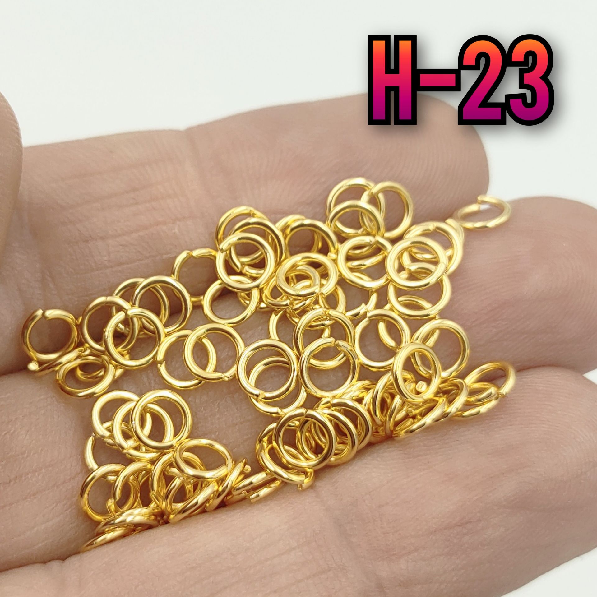 H-23 24 Ayar Altın Kaplama Pirinç Takı Halka - 5 mm - 4 Gr