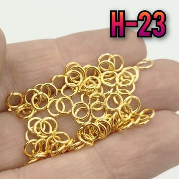 H-23 24 Ayar Altın Kaplama Pirinç Takı Halka - 5 mm - 4 Gr