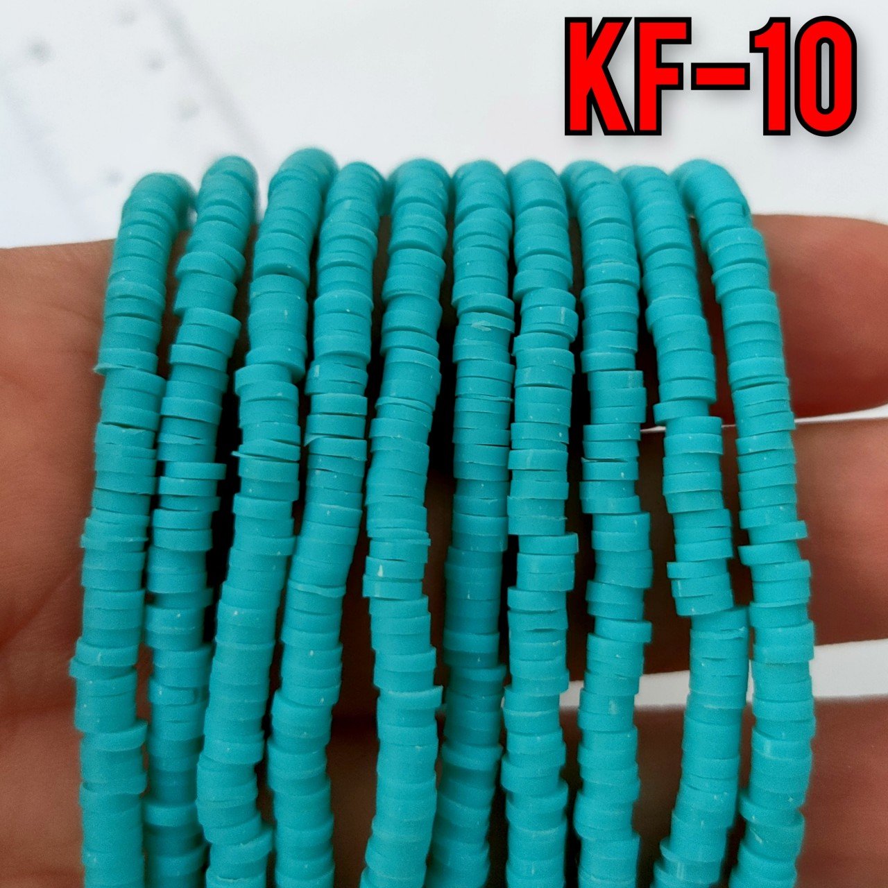 KF-10 Turkuaz Renk Fimo Boncuk 4 mm