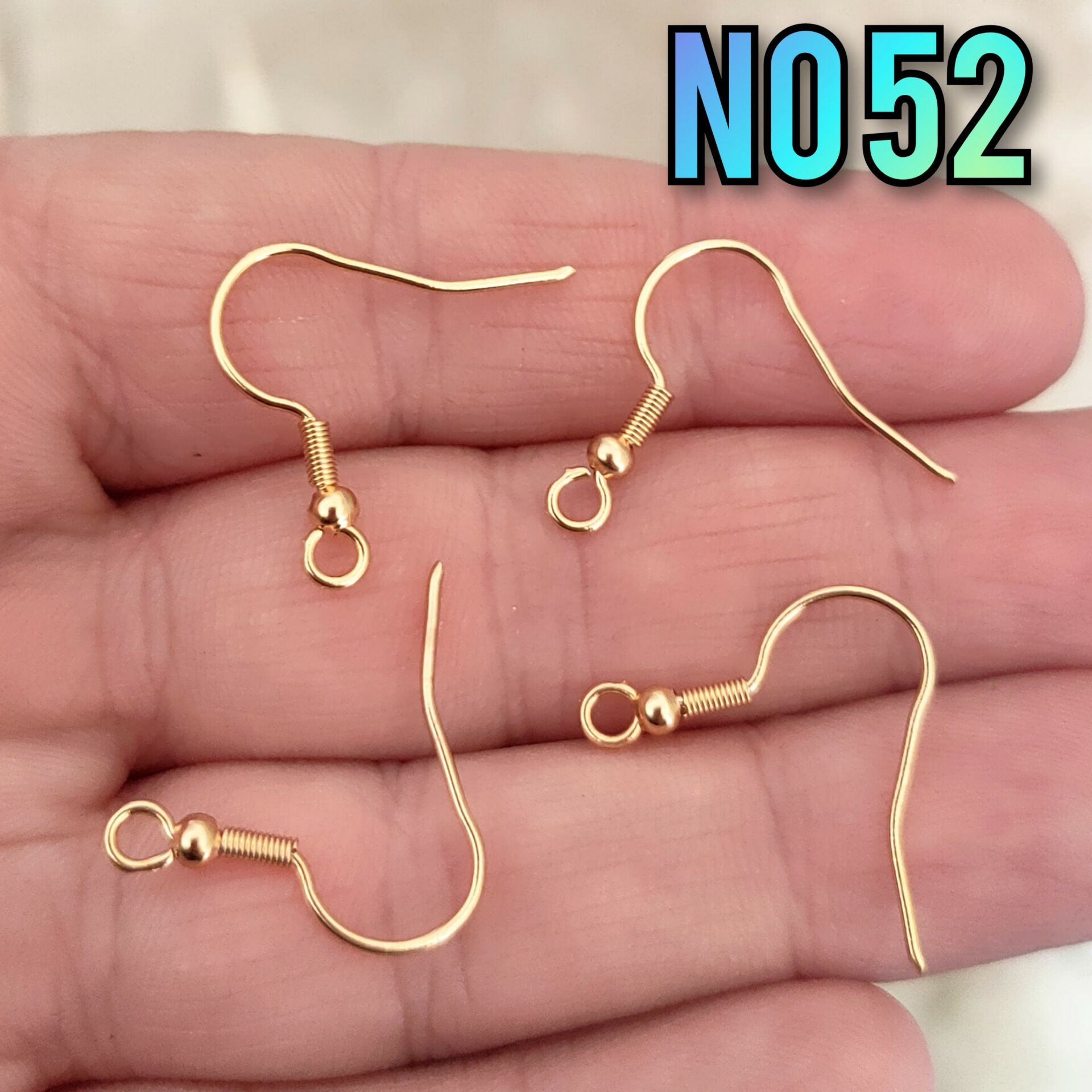 No : 52 24 Ayar Altın Kaplama Pirinç Küpe Kancası