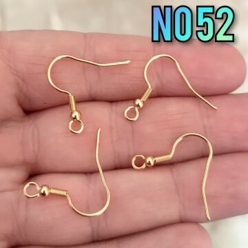 No : 52 24 Ayar Altın Kaplama Pirinç Küpe Kancası