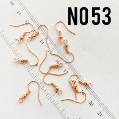No : 53 Rose Altın Kaplama Pirinç Küpe Kancası