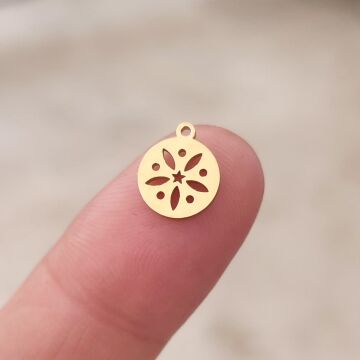 ÇLS-29 A Kalite Kaplama Altın Renk 316L Cerrahi Çelik Mini Kum Doları Sallantı