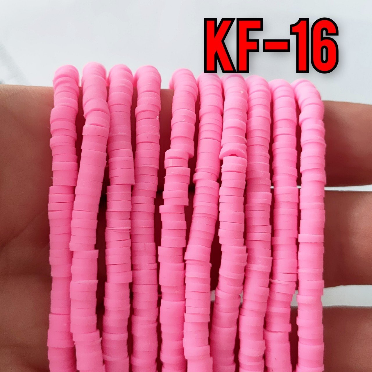KF-16 Pembe Renk Fimo Boncuk 4 mm