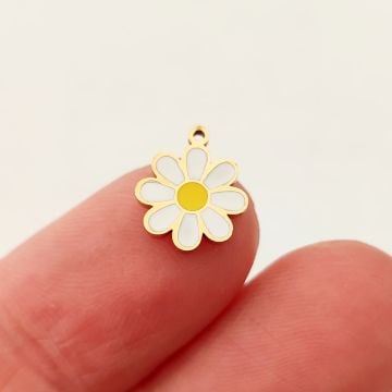 ÇLS-32 Altın Renk 316L Cerrahi Çelik Mini Mineli Papatya Sallantı