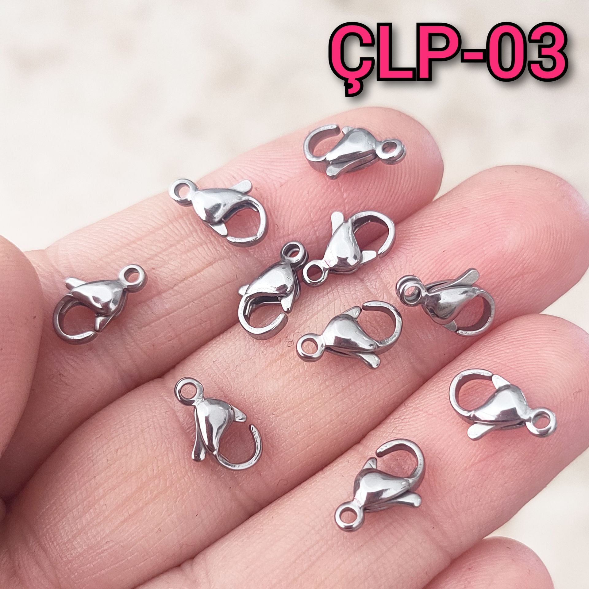 ÇLP-03 A Kalite Gümüş Renk 316L Cerrahi Çelik Papağan 501 (10mm)