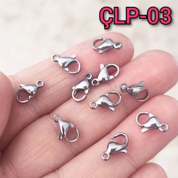 ÇLP-03 A Kalite Gümüş Renk 316L Cerrahi Çelik Papağan 501 (10mm)