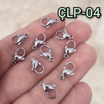 ÇLP-04 A Kalite Gümüş Renk 316L Cerrahi Çelik Papağan 502 (12mm)