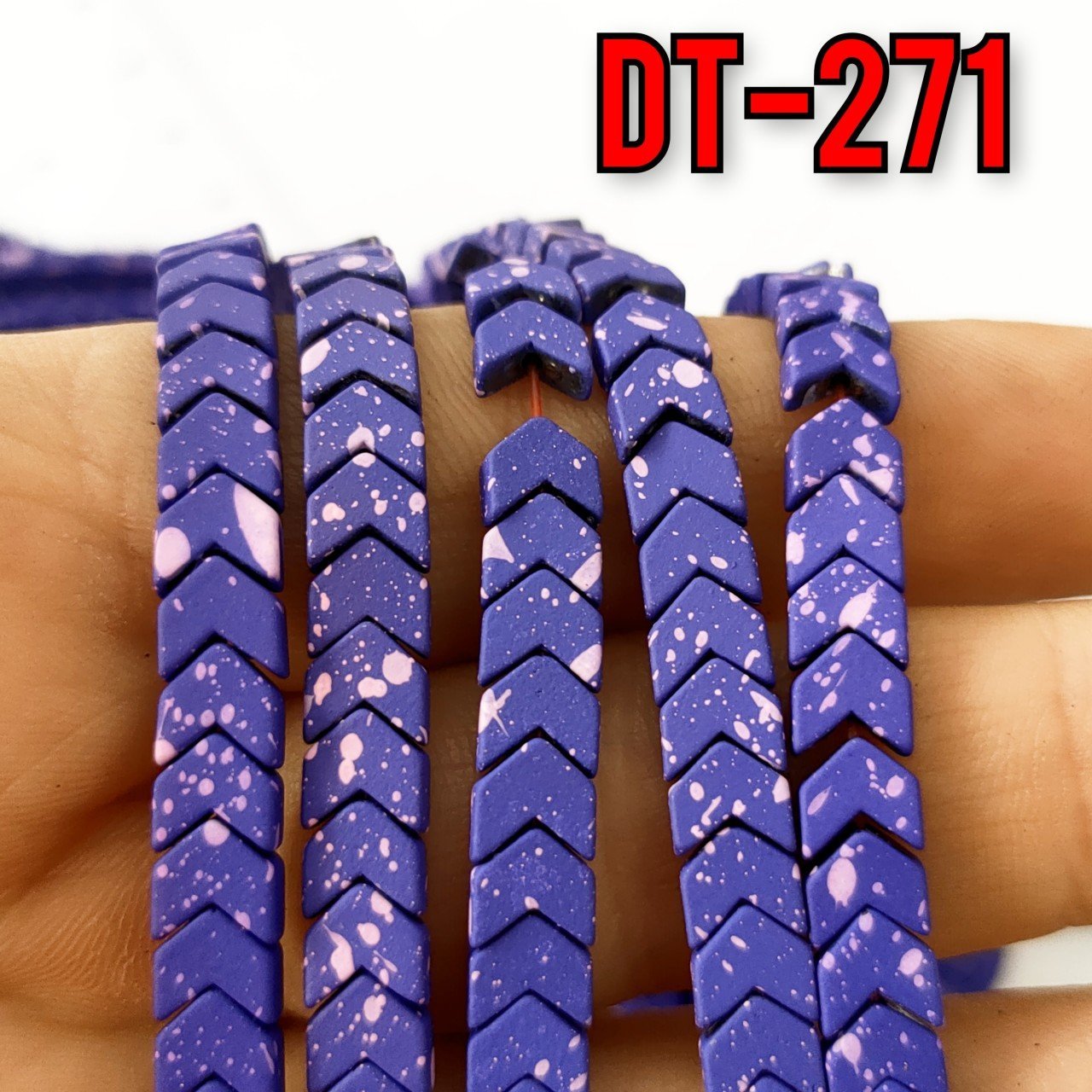 DT-271 Mat Hareli Mor Çavuş Hematit Dizi 6 x 3 mm