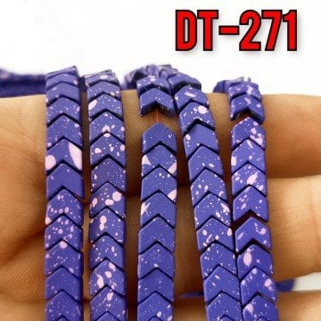 DT-271 Mat Hareli Mor Çavuş Hematit Dizi 6 x 3 mm