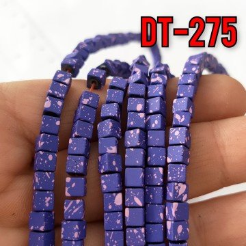 DT-275 Mat Hareli Mor Küp Hematit Dizi 4 mm