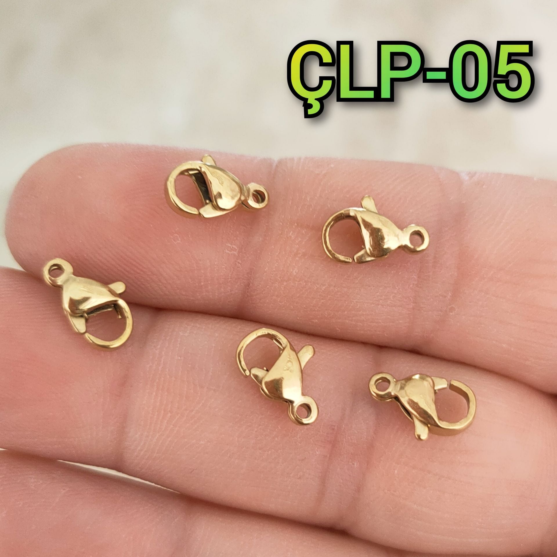 ÇLP-05 A Kalite Kaplama Altın Renk 316L  Cerrahi Çelik Papağan 501 (10mm)