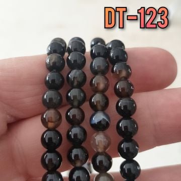 DT-123 Koyu Kahve Akik Taşı Dizi 6 mm