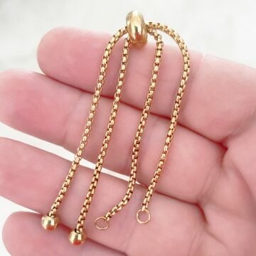 ÇLA-21 A Kalite Kaplama Altın Renk 316L Çelik Box Zincirli Asansörlü Bileklik Aparatı