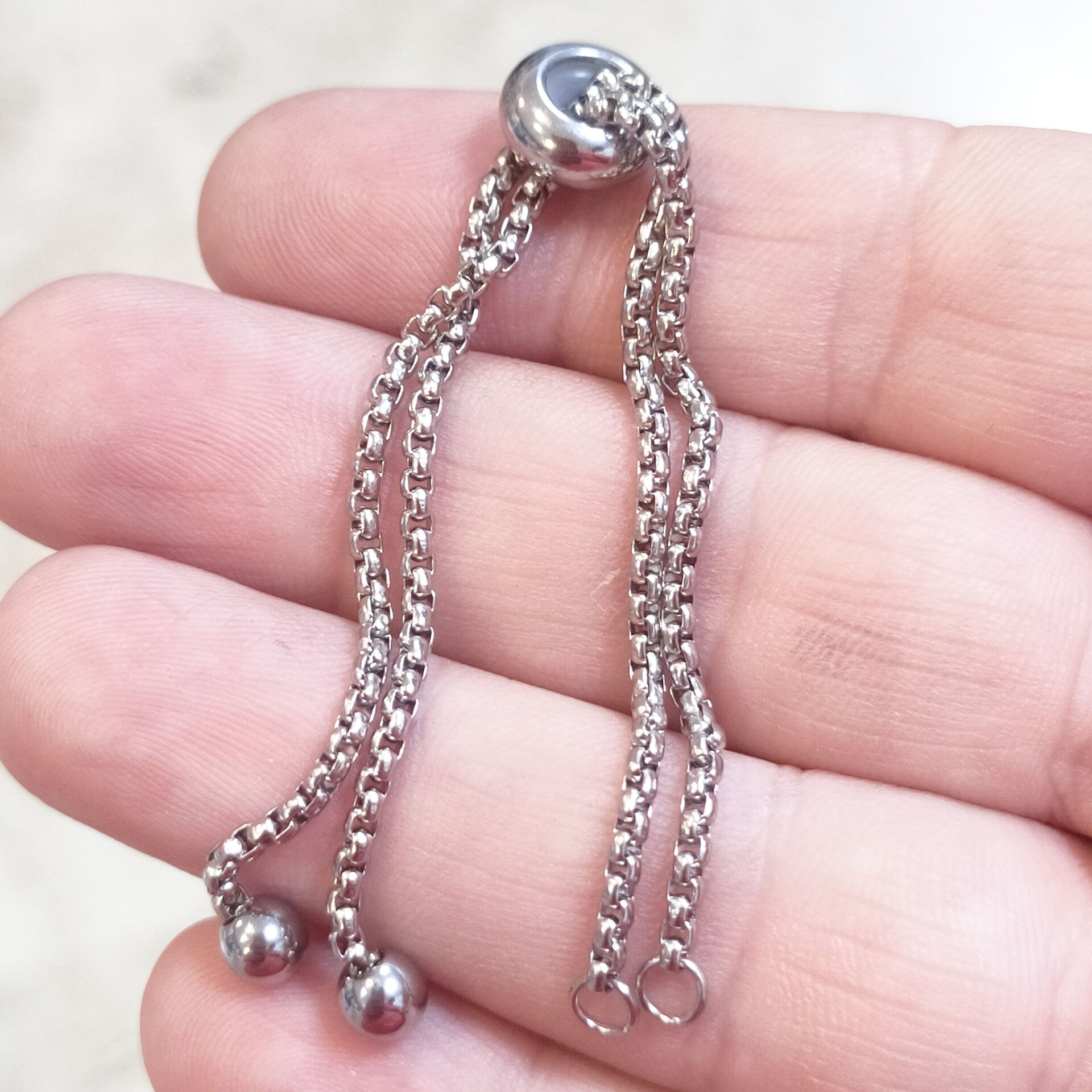 ÇLA-22 A Kalite Gümüş Renk 316L Çelik Box Zincirli Asansörlü Bileklik Aparatı