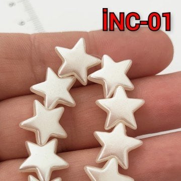 İNC-01 Krem Renk Yıldız İnci 13 mm