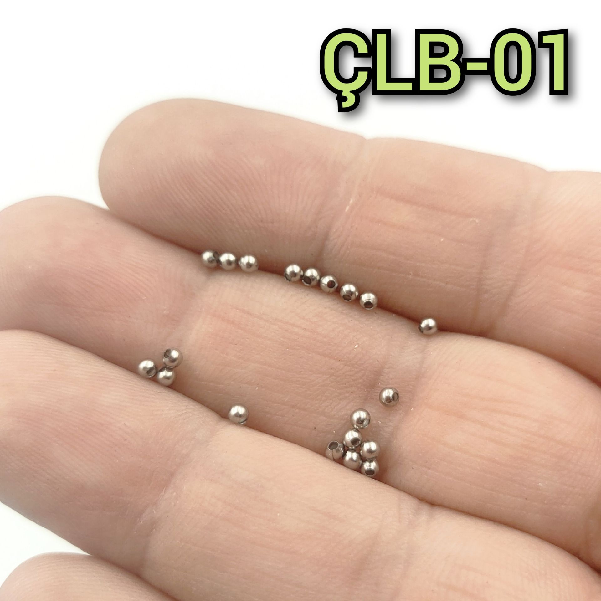 ÇLB-01 Gümüş Renk 304 Çelik Top Boncuk 2 mm