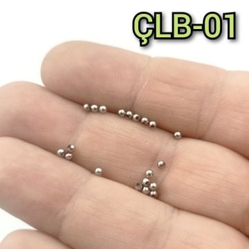 ÇLB-01 Gümüş Renk 304 Çelik Top Boncuk 2 mm