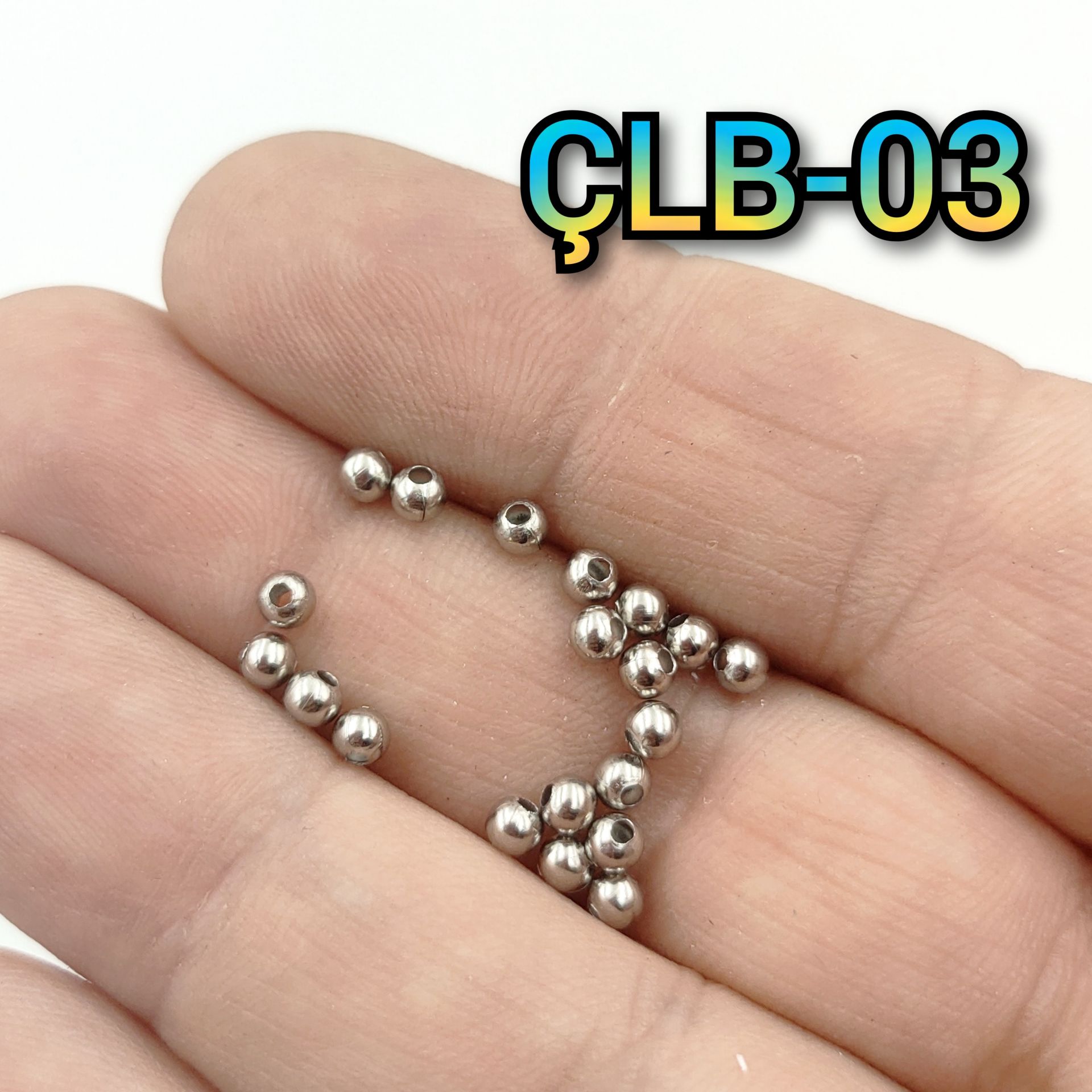 ÇLB-03 A Kalite Gümüş Renk 304 Çelik Top Boncuk 3 mm