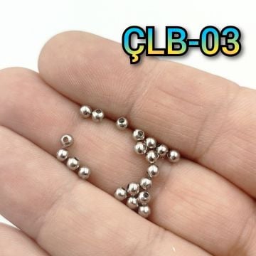 ÇLB-03 A Kalite Gümüş Renk 304 Çelik Top Boncuk 3 mm
