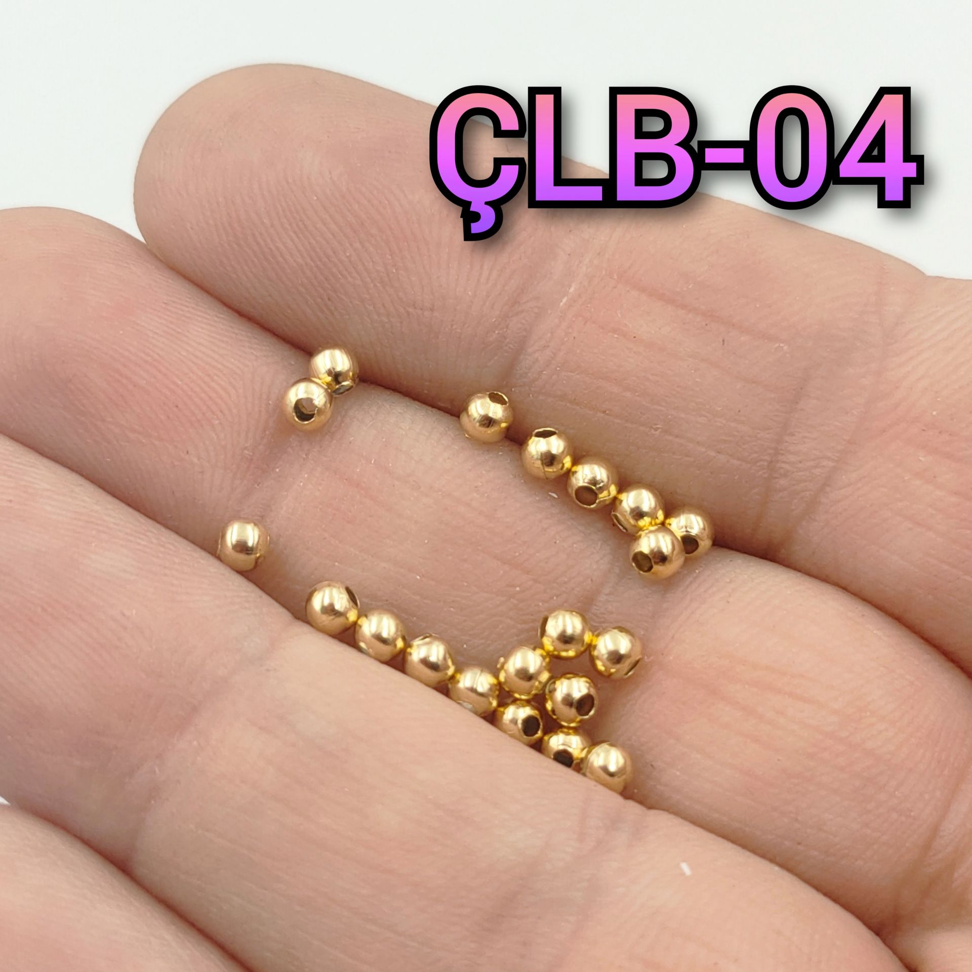 ÇLB-04 Altın Renk 304 Çelik Top Boncuk 3 mm