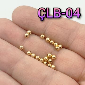ÇLB-04 Altın Renk 304 Çelik Top Boncuk 3 mm