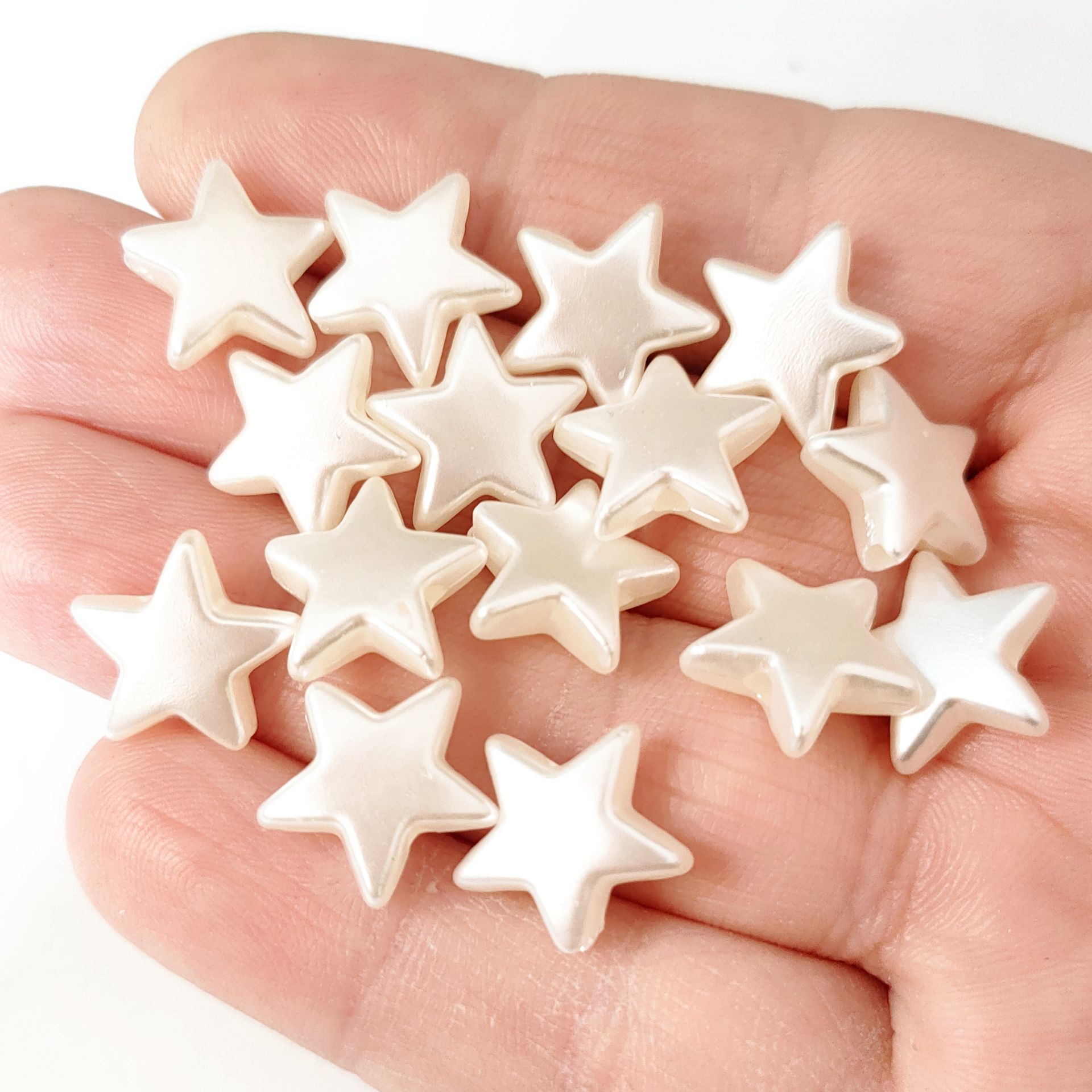 İNC-04 Krem Renk Barok Yıldız İnci 17 mm