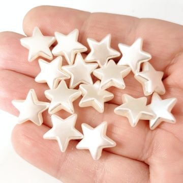 İNC-04 Krem Renk Barok Yıldız İnci 17 mm