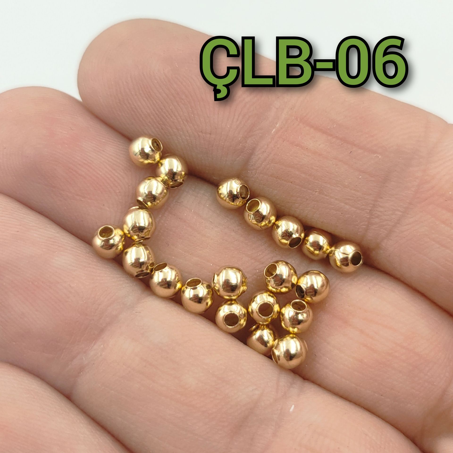 ÇLB-06 Altın Renk 304 Çelik Top Boncuk 4 mm