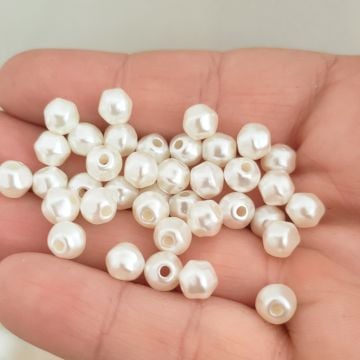 İNC-06 Krem Renk Barok İnci 6*6.7 mm