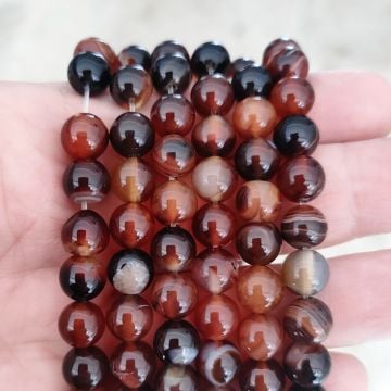 DT-134 Kahverengi Renk Akik Taşı Dizi 8 mm