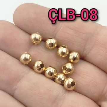 ÇLB-08 Altın Renk 304 Çelik Top Boncuk 6 mm