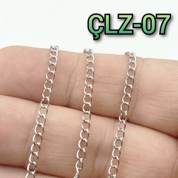 ÇLZ-07 A Kalite Gümüş Renk 316L Cerrahi Çelik İnce Uzatma Zinciri