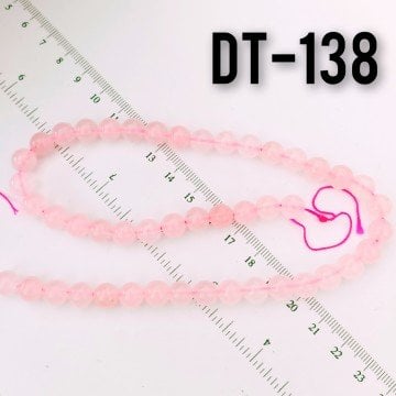 DT-138 Pembe Kuvars Yuvarlak Dizi 8 mm