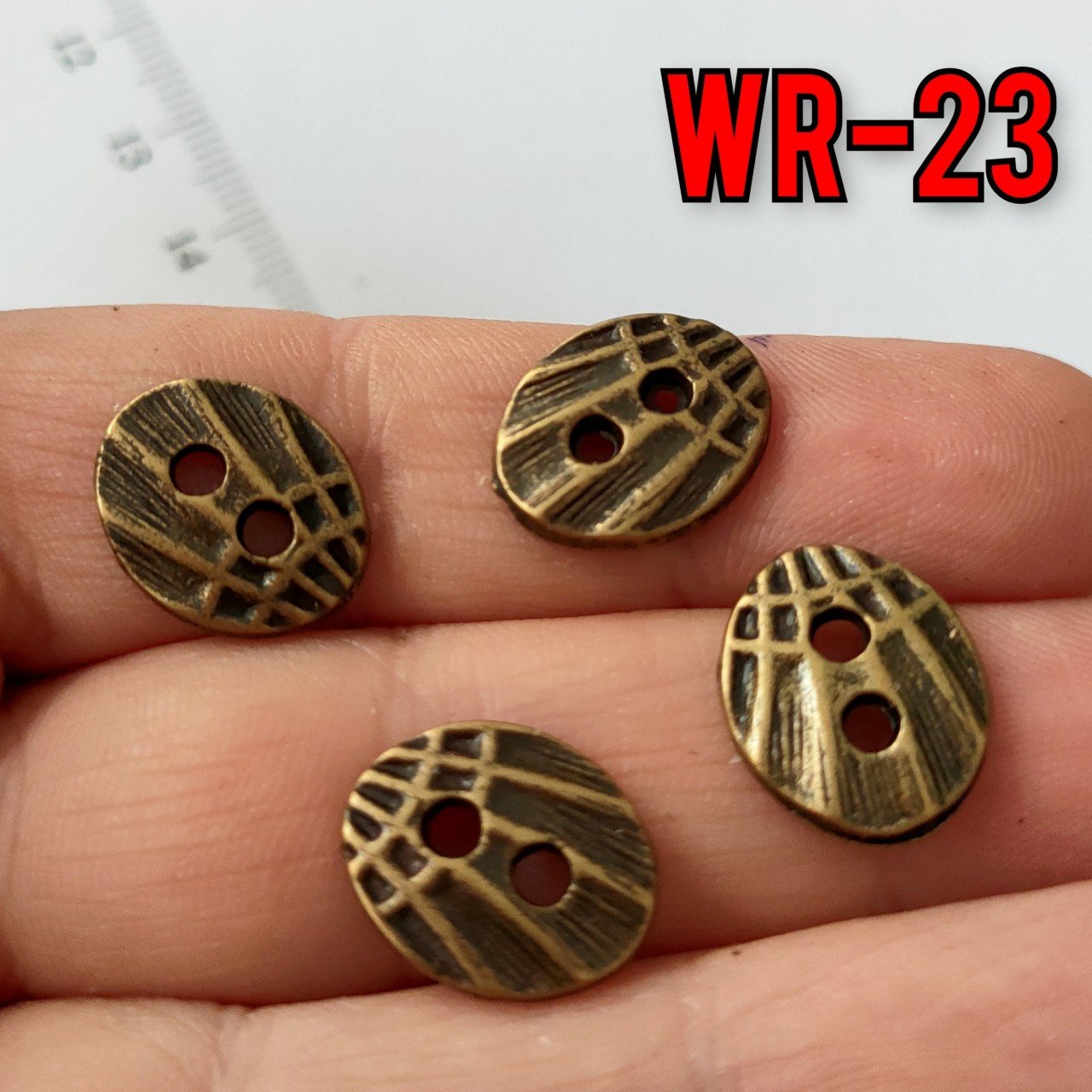 WR-23 Antik Renkli Çift Delikli Wrap Düğmesi  13*15 mm