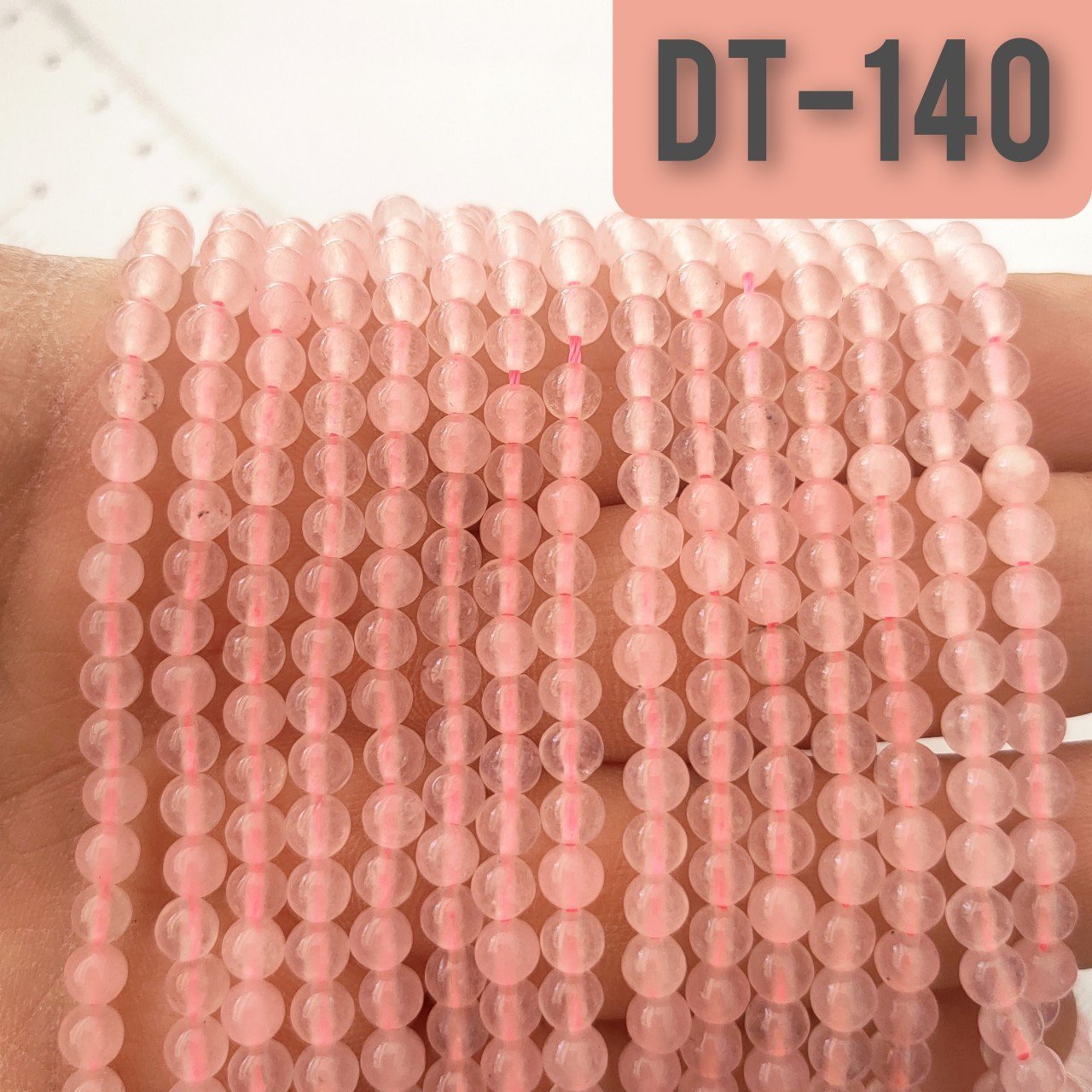DT-140 Pembe Kuvars Yuvarlak Dizi 4 mm