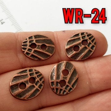 WR-24 Bakır Renkli Çift Delikli Wrap Düğmesi  13*15 mm