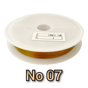 No 07 Koyu Altın Renk Hayalet Tel ( Çelik Tel ) 0.30 mm