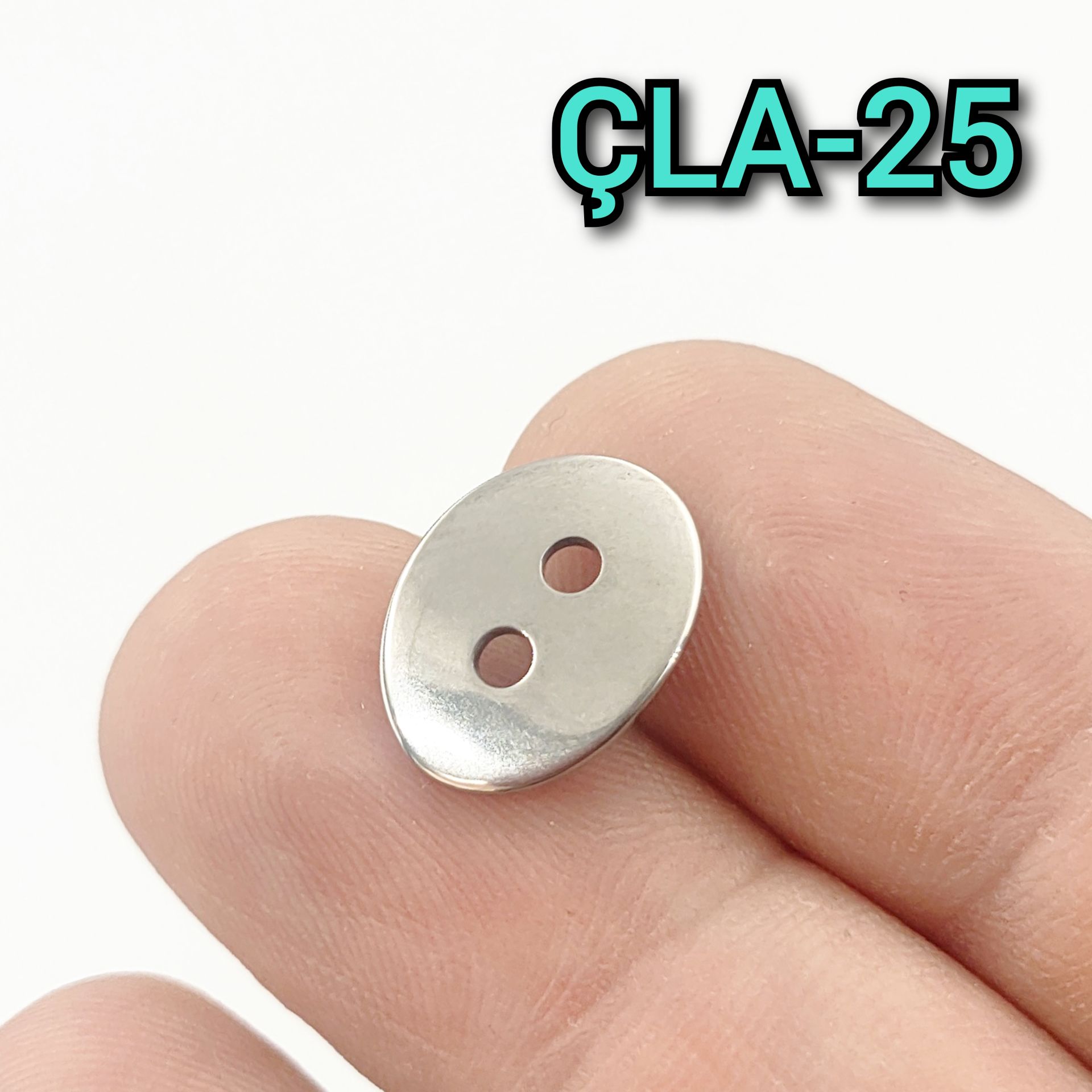 ÇLA-25 A Kalite Gümüş Renk 316L Çelik Wrap Düğmesi