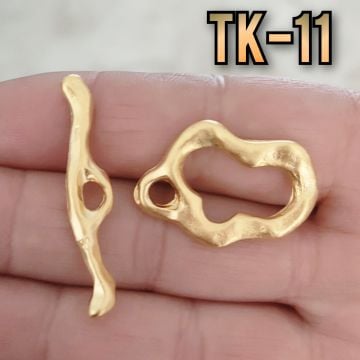TK-11 24 Ayar Mat Altın Kaplama T Kilit
