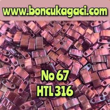 No:67 Miyuki Half-Tila , Half Tila Boncuk HTL 316 Yarı Şeffaf Parlak Mor 5 gr