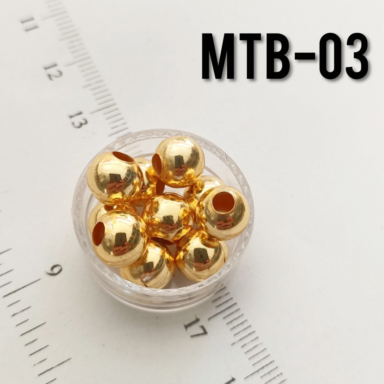 MTB-03 Altın Kaplama Metal Boncuk 8 mm